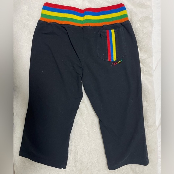 COOGI Black Rainbow Waistband Cropped Sweatpants Size Small - Picture 3 of 6